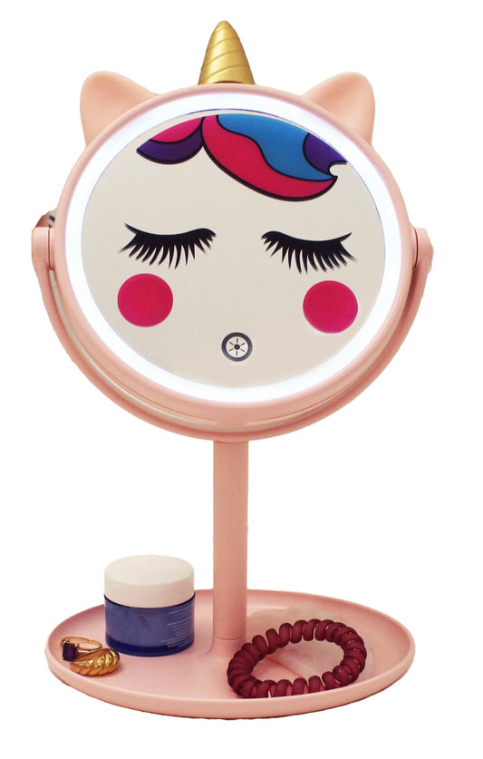 Love, Ellie Onyx LED Lighted Unicorn Makeup Mirror (Pink) for Pre-Teens & Teens